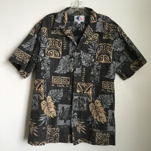 Nui Nalu Hawaiian Luau Aloha Tapa Print Shirt